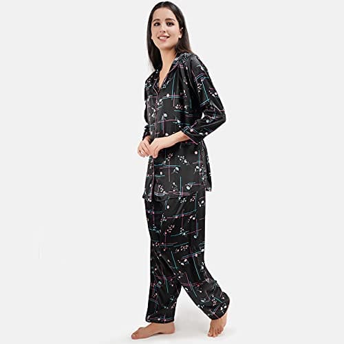 KOI SLEEPWEAR Premium Satin Floral Night Dress Set