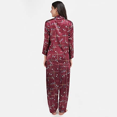 KOI SLEEPWEAR Premium Satin Floral Night Dress Set