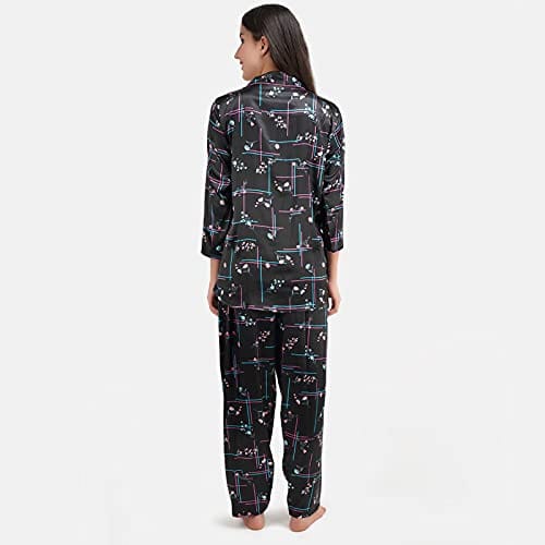 KOI SLEEPWEAR Premium Satin Floral Night Dress Set