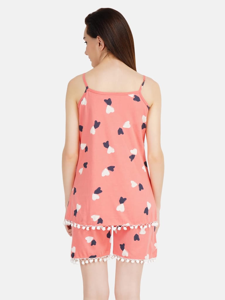 KOI SLEEPWEAR Women Spagetti Short Ball Lace Nightsuit Set