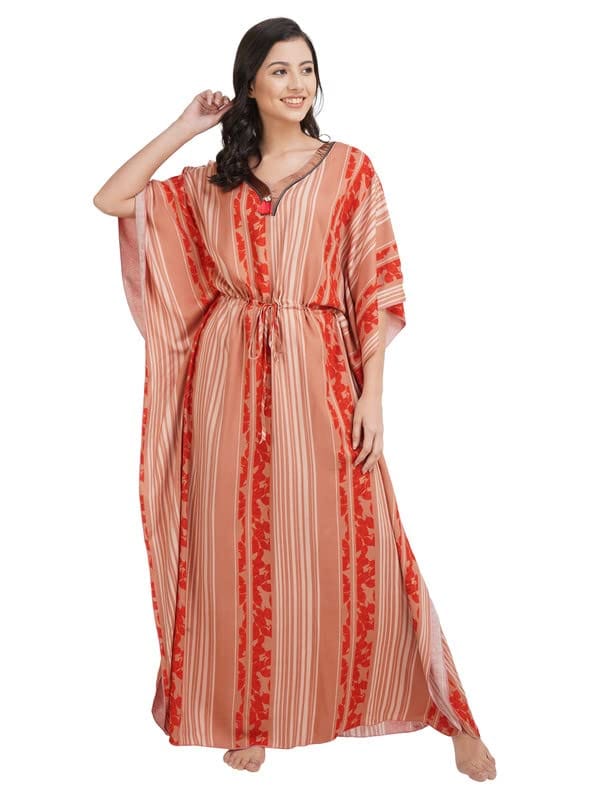 KOI SLEEPWEAR Stripped Rayon Kaftan Nightgown - Nightwear & Loungewear | Buy online on ZillyBuy