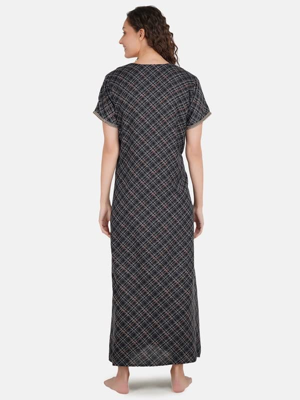 KOI SLEEPWEAR Premium Women Embroidery Night Gown Soft Breathable Alpine Fabric Nighty Maxi