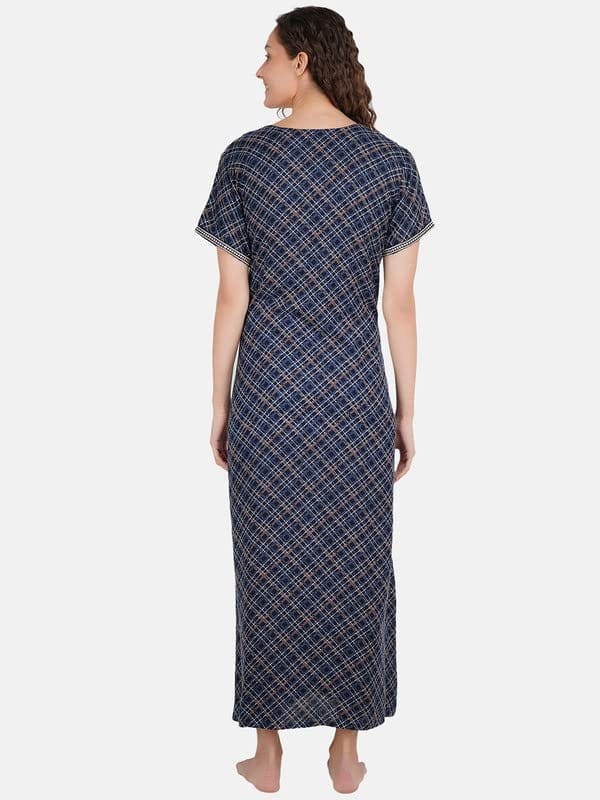 KOI SLEEPWEAR Premium Women Embroidery Night Gown Soft Breathable Alpine Fabric Nighty Maxi