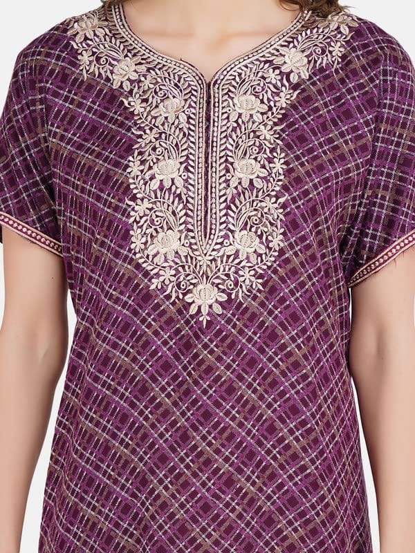 KOI SLEEPWEAR Premium Women Embroidery Night Gown Soft Breathable Alpine Fabric Nighty Maxi