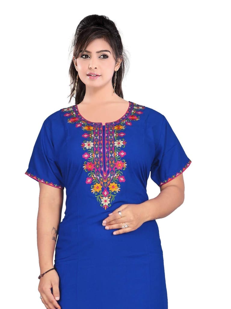 VALENCIA SLEEPWEAR Floral Embroidery Gown Maxi Nightwear Nighty Lizzy Bizzy Soft Fabric Length Night Slip