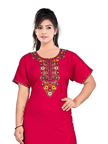 VALENCIA SLEEPWEAR Floral Embroidery Gown Maxi Nightwear Nighty Lizzy Bizzy Soft Fabric Length Night Slip