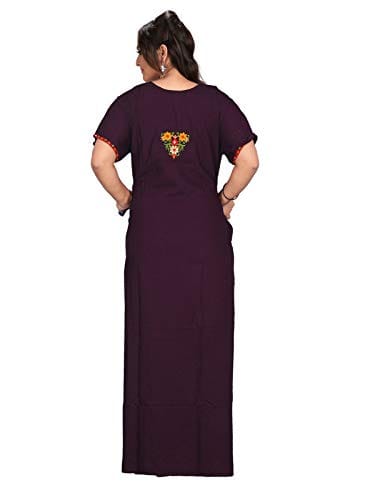 VALENCIA SLEEPWEAR Floral Embroidery Gown Maxi Nightwear Nighty Lizzy Bizzy Soft Fabric Length Night Slip