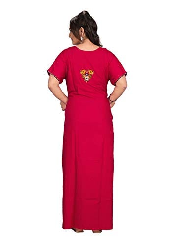 VALENCIA SLEEPWEAR Floral Embroidery Gown Maxi Nightwear Nighty Lizzy Bizzy Soft Fabric Length Night Slip