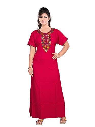 VALENCIA SLEEPWEAR Floral Embroidery Gown Maxi Nightwear Nighty Lizzy Bizzy Soft Fabric Length Night Slip