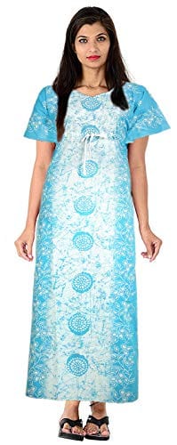 VALENCIA SLEEPWEAR Cotton Kaftan Free Size Nighty Night Gown Sleepwear