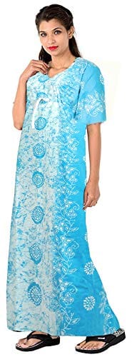VALENCIA SLEEPWEAR Cotton Kaftan Free Size Nighty Night Gown Sleepwear