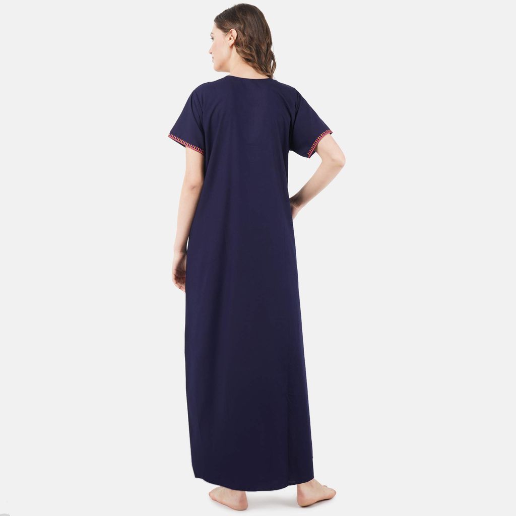 KOI SLEEPWEAR lissybissy Cotton Resham Embroidery Nighty Night Gown Maxi for Women A line