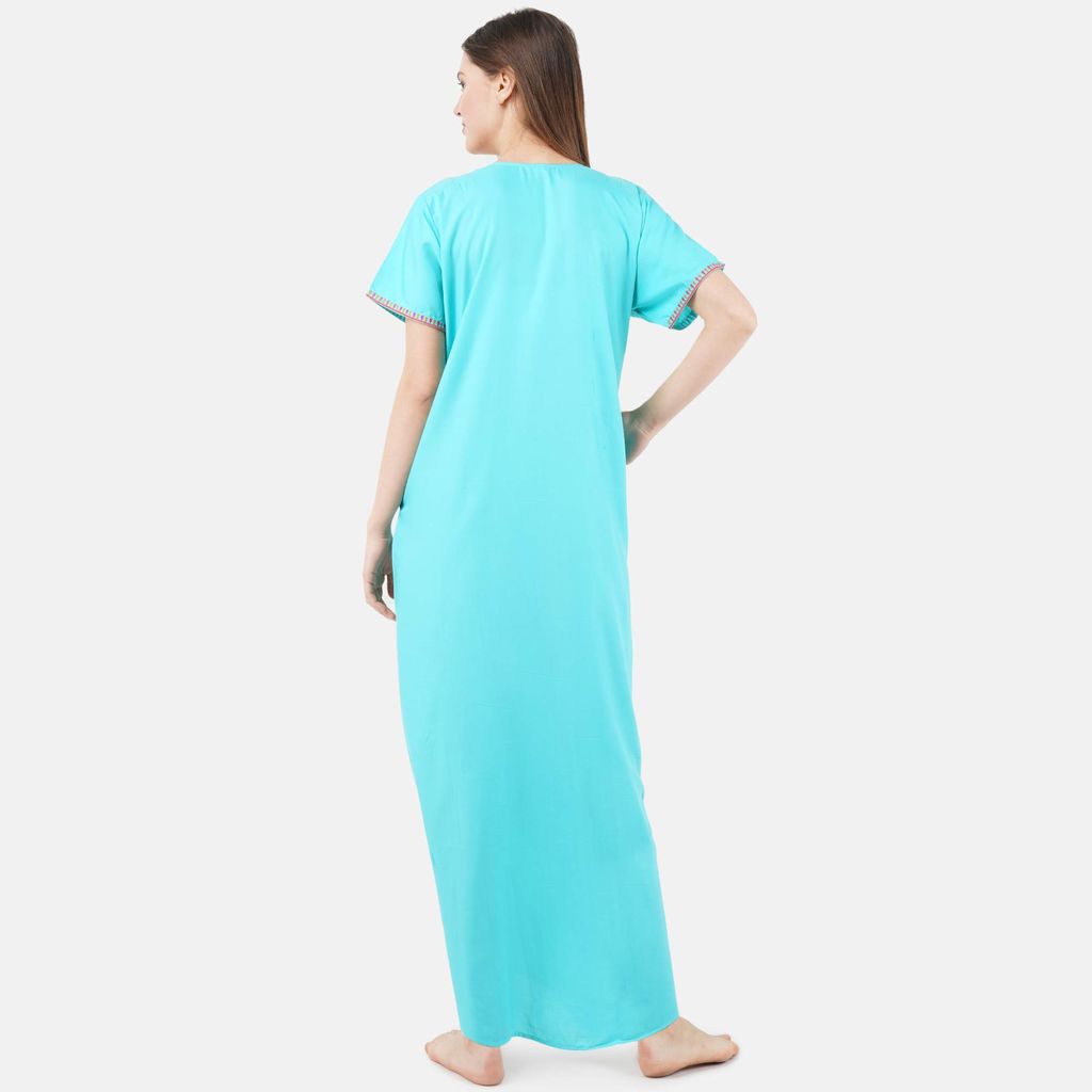 KOI SLEEPWEAR lissybissy Cotton Resham Embroidery Nighty Night Gown Maxi for Women A line