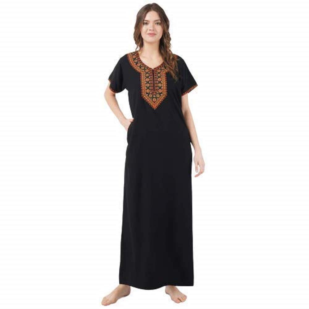 KOI SLEEPWEAR lissybissy Cotton Resham Embroidery Nighty Night Gown Maxi for Women A line