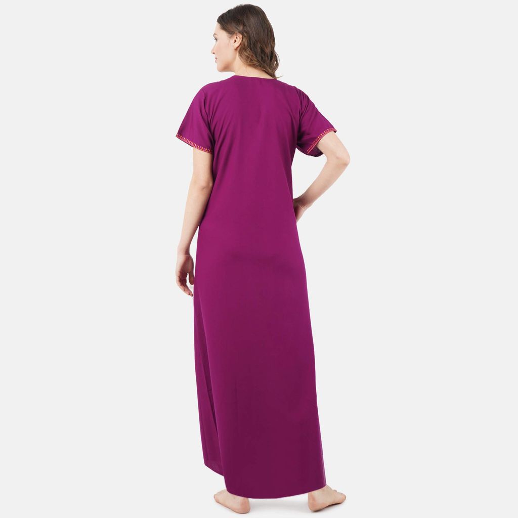 KOI SLEEPWEAR lissybissy Cotton Resham Embroidery Nighty Night Gown Maxi for Women A line