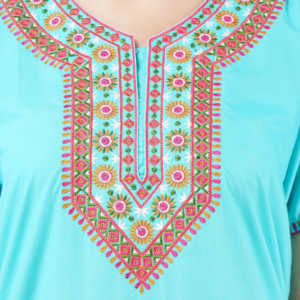 KOI SLEEPWEAR lissybissy Cotton Resham Embroidery Nighty Night Gown Maxi for Women A line