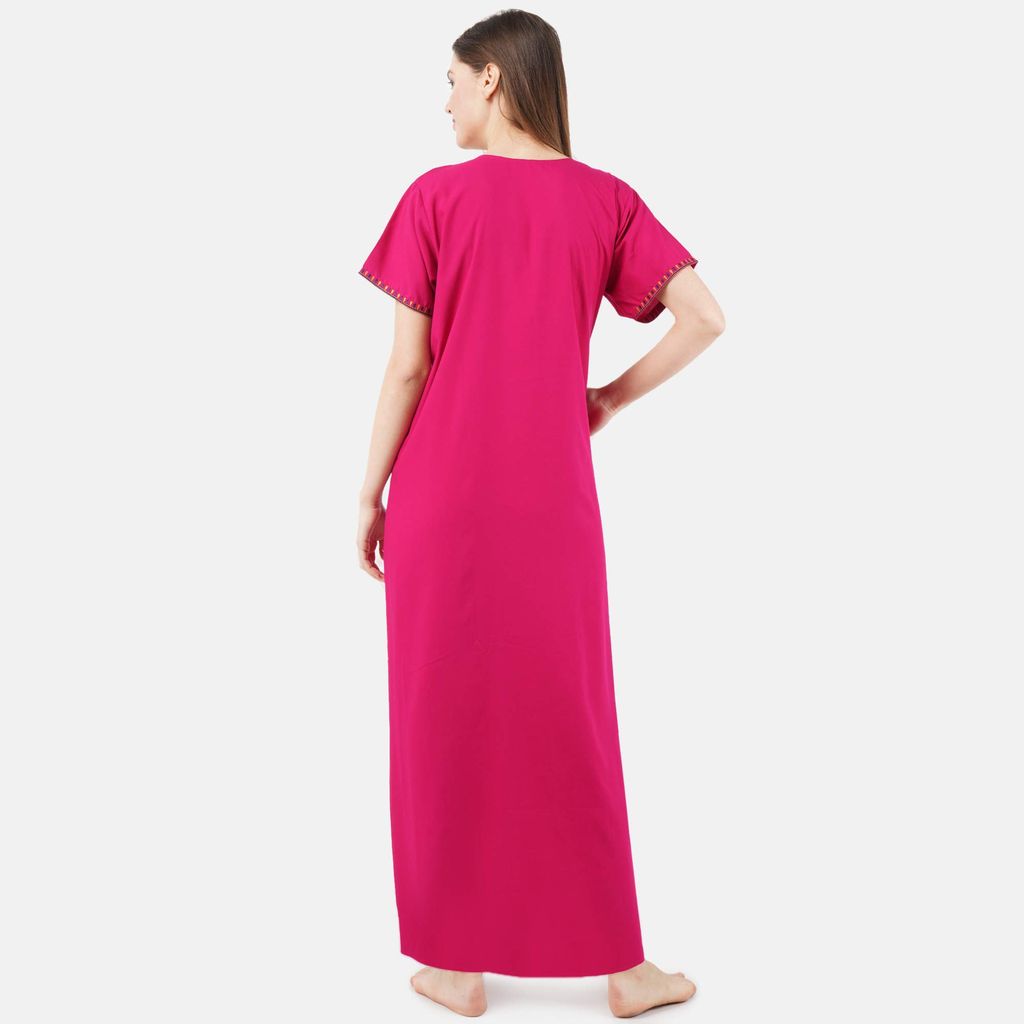 KOI SLEEPWEAR lissybissy Cotton Resham Embroidery Nighty Night Gown Maxi for Women A line