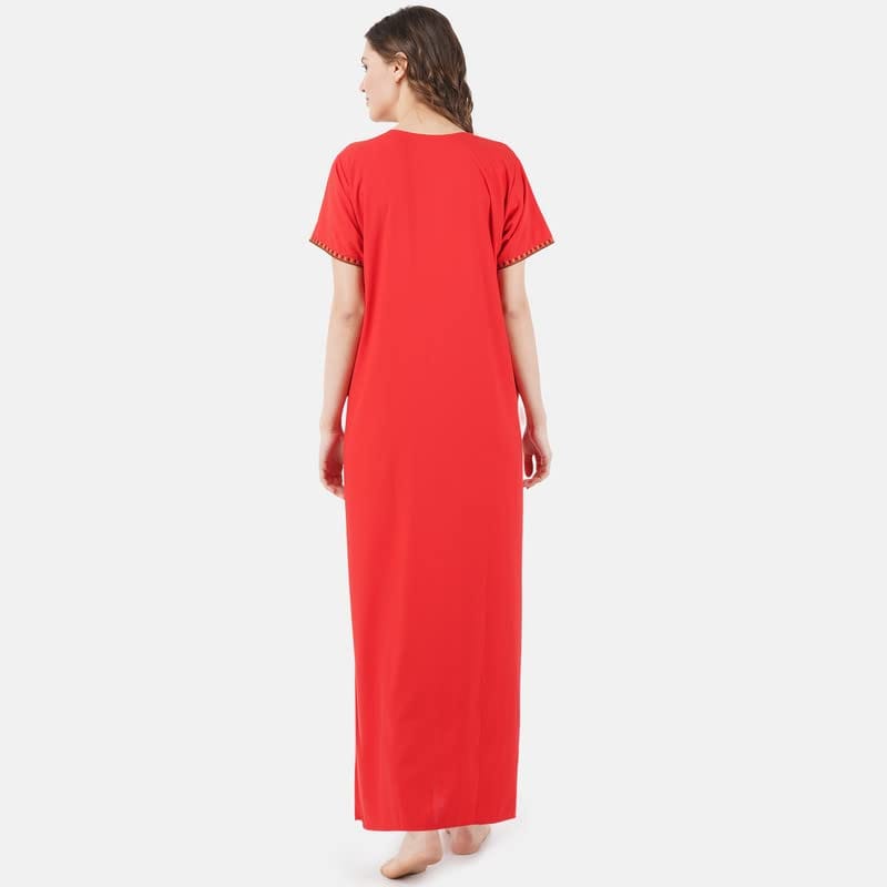 KOI SLEEPWEAR lissybissy Cotton Resham Embroidery Nighty Night Gown Maxi for Women A line