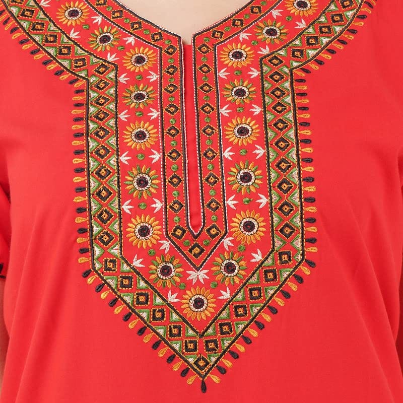 KOI SLEEPWEAR lissybissy Cotton Resham Embroidery Nighty Night Gown Maxi for Women A line