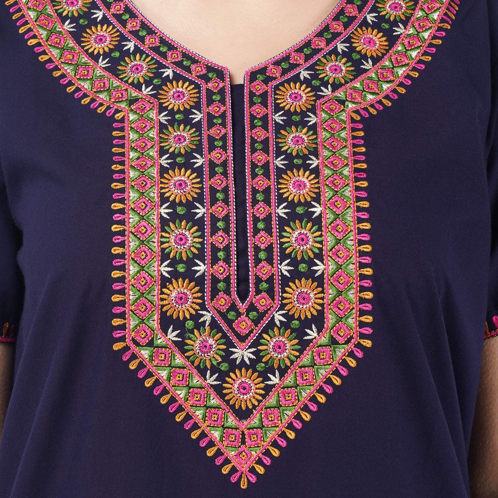 KOI SLEEPWEAR lissybissy Cotton Resham Embroidery Nighty Night Gown Maxi for Women A line