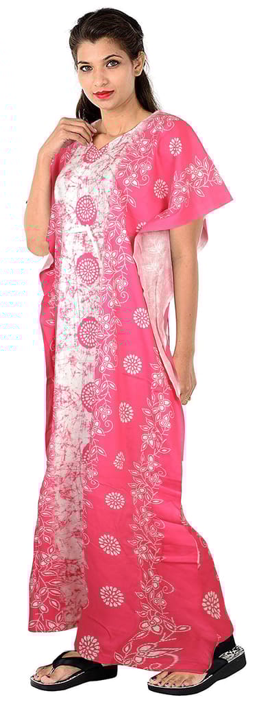 VALENCIA SLEEPWEAR Pure Cotton Kaftan Free Size Nighty Gown
