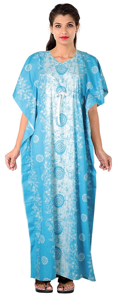 VALENCIA SLEEPWEAR Pure Cotton Kaftan Free Size Nighty Gown