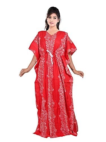 VALENCIA SLEEPWEAR Pure Cotton Kaftan Free Size Nighty Gown