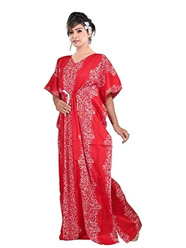 VALENCIA SLEEPWEAR Pure Cotton Kaftan Free Size Nighty Gown