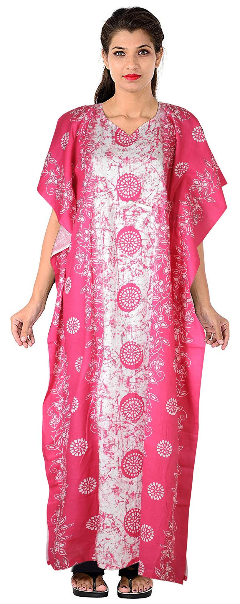 VALENCIA SLEEPWEAR Pure Cotton Kaftan Free Size Nighty Gown