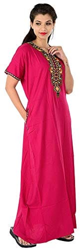 VALENCIA SLEEPWEAR Cotton LizzyBizzy Embroidery Nighty Nightwear Maxi Nightgown Plain