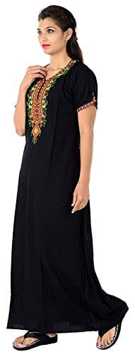 VALENCIA SLEEPWEAR Cotton LizzyBizzy Embroidery Nighty Nightwear Maxi Nightgown Plain