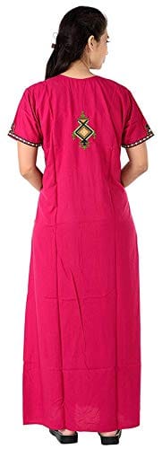 VALENCIA SLEEPWEAR Cotton LizzyBizzy Embroidery Nighty Nightwear Maxi Nightgown Plain