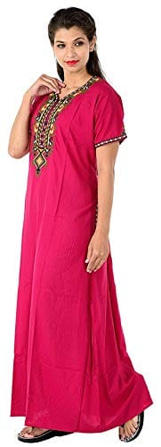 VALENCIA SLEEPWEAR Cotton LizzyBizzy Embroidery Nighty Nightwear Maxi Nightgown Plain