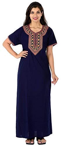 VALENCIA SLEEPWEAR Women Lizzy Bizzy Resham Embroidery Maxi Gown Nighty