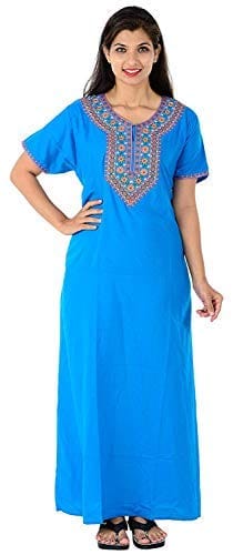 VALENCIA SLEEPWEAR Women Lizzy Bizzy Resham Embroidery Maxi Gown Nighty