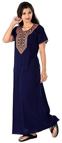 VALENCIA SLEEPWEAR Women Lizzy Bizzy Resham Embroidery Maxi Gown Nighty