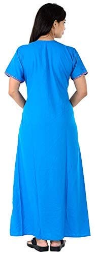 VALENCIA SLEEPWEAR Women Lizzy Bizzy Resham Embroidery Maxi Gown Nighty