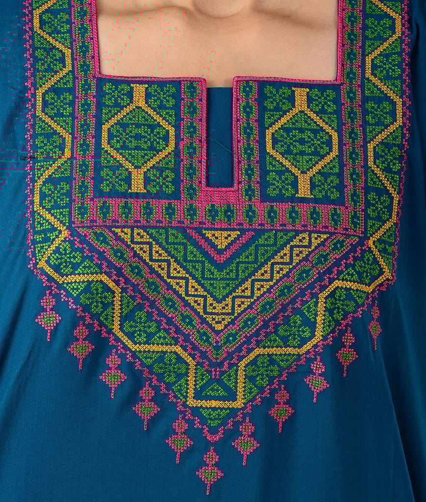 VALENCIA SLEEPWEAR Women's Nighty Peacock Green Pure Lizzy Bizzy Fabric Comfortable Nightwear (L&XL Size)