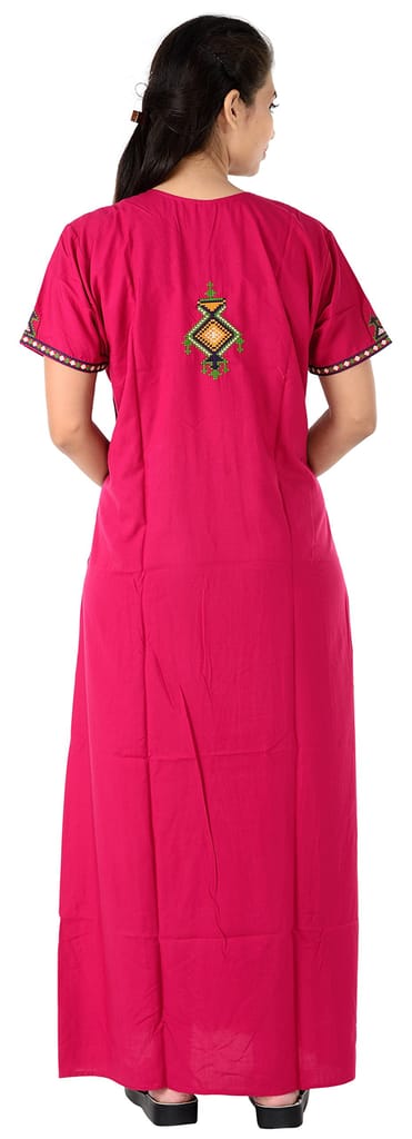 VALENCIA SLEEPWEAR Cotton Floral Nighty Nightwear Maxi Nightgown for Women