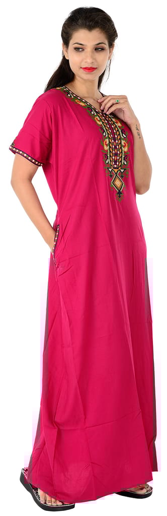 VALENCIA SLEEPWEAR Cotton Floral Nighty Nightwear Maxi Nightgown for Women