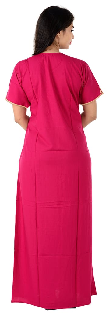 VALENCIA SLEEPWEAR Women Cotton Floral Maxi Nighty