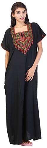 VALENCIA SLEEPWEAR Lizzy Bizzy Cotton Embroidery Nighty Nightwear Maxi Plain for Women