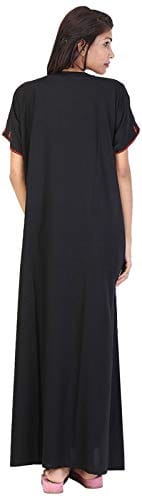 VALENCIA SLEEPWEAR Lizzy Bizzy Cotton Embroidery Nighty Nightwear Maxi Plain for Women