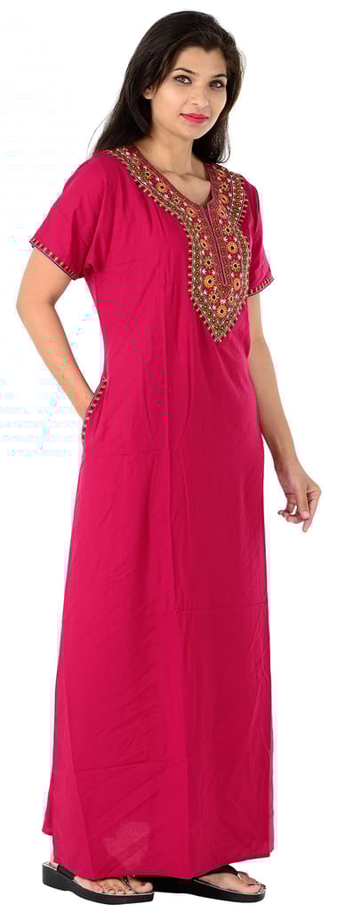 VALENCIA SLEEPWEAR Lizzy Bizzy Cotton Nighty Maxi Dress Night Gown Nightwear for Women