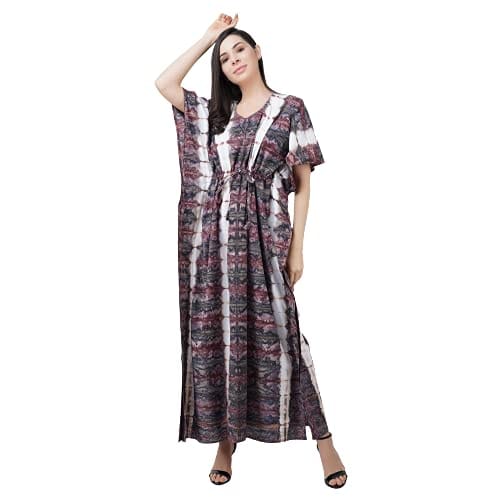 VALENCIA SLEEPWEAR Premium Women Pure Cotton Tie and Dye Kaftan Nightdress (Free Size) - Nightwear & Loungewear | Buy online on ZillyBuy