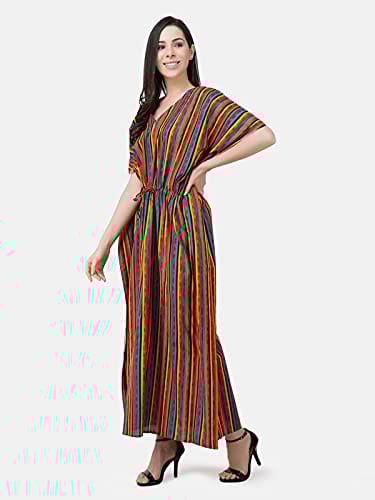 VALENCIA SLEEPWEAR Premium Women Embroidery Night Gown Lizzybizzy Cotton Kaftan Nighty Maxi Nightdress