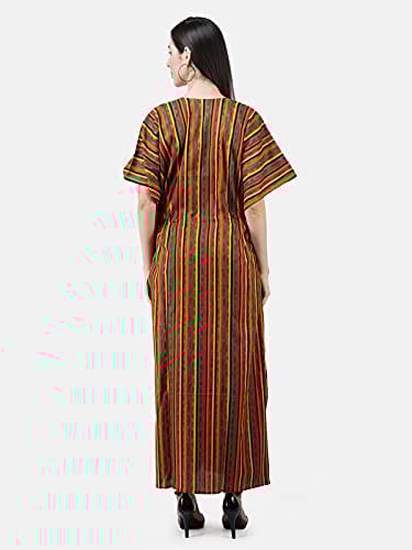 VALENCIA SLEEPWEAR Premium Women Embroidery Night Gown Lizzybizzy Cotton Kaftan Nighty Maxi Nightdress