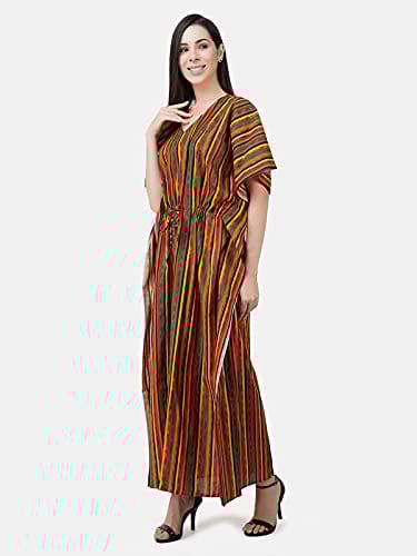 VALENCIA SLEEPWEAR Premium Women Embroidery Night Gown Lizzybizzy Cotton Kaftan Nighty Maxi Nightdress