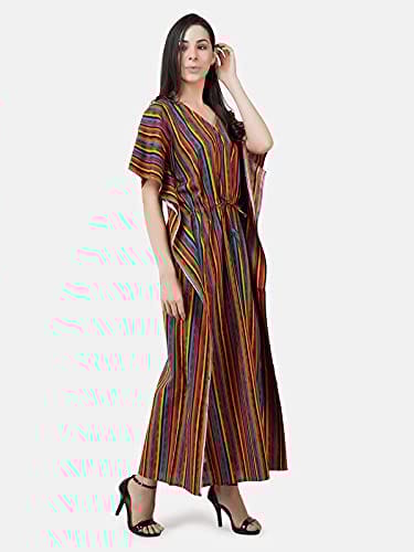 VALENCIA SLEEPWEAR Premium Women Embroidery Night Gown Lizzybizzy Cotton Kaftan Nighty Maxi Nightdress