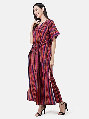 VALENCIA SLEEPWEAR Premium Women Embroidery Night Gown Lizzybizzy Cotton Kaftan Nighty Maxi Nightdress